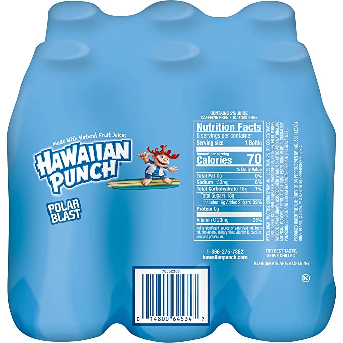 Hawaiian Punch Punch Polar Squeeze Fruit Juice, 6-Pack , 6 ct