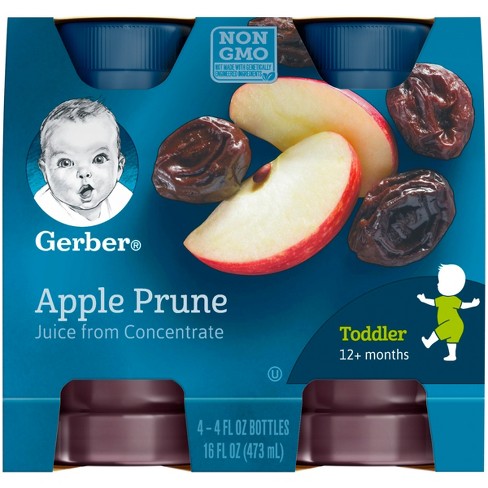 Gerber 100% Apple Prune Juice, x 473 ml (4 x oz) —