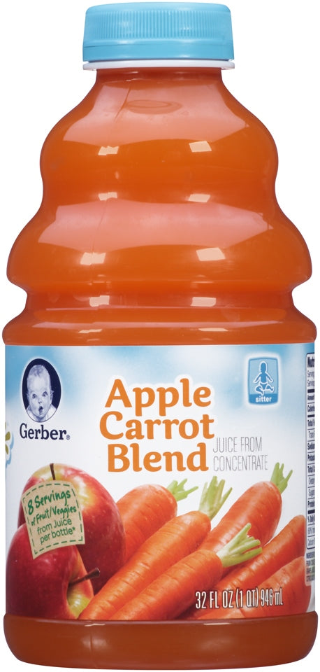 Gerber Apple Carrot Blend Juice from Concentrate, Sitter, 32 oz