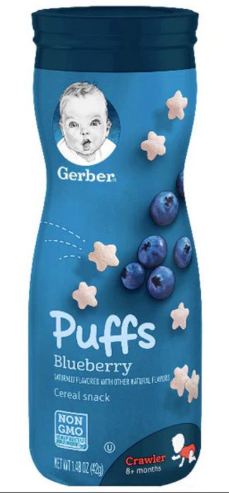 Gerber Graduates Puffs Blueberry Cereal Snack , 1.48 oz