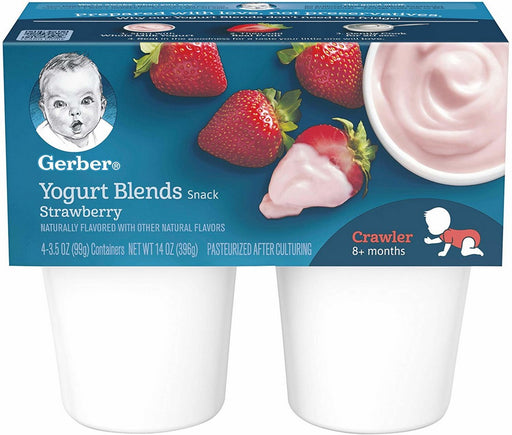 Gerber Yogurt Blends, Strawberry, 4 x 3.5 oz