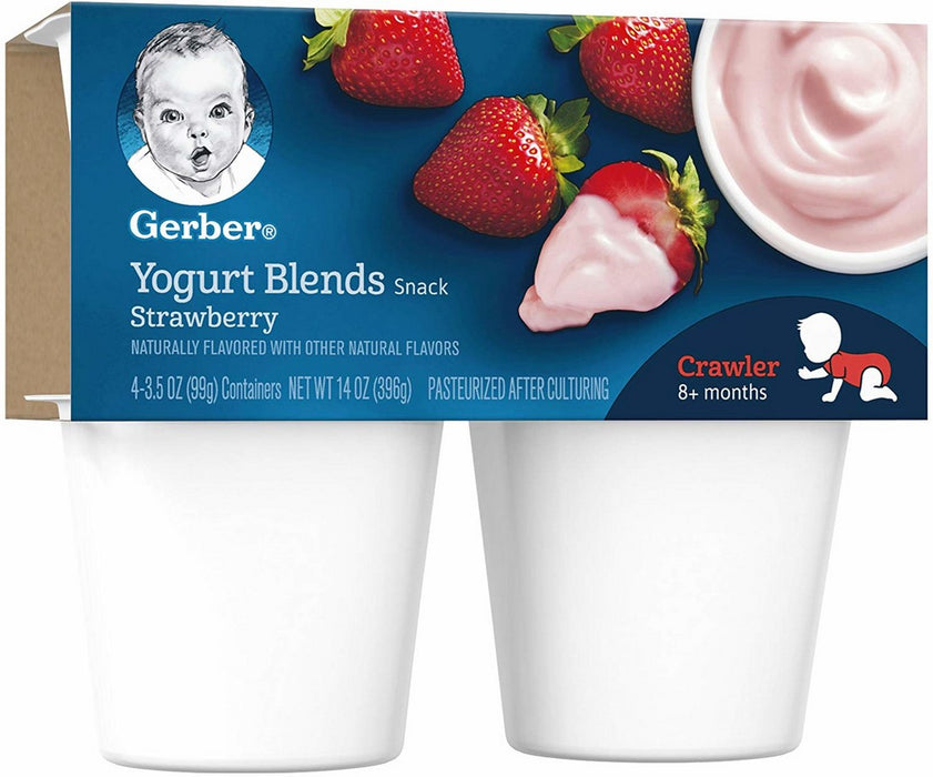 Gerber Yogurt Blends, Strawberry, 4 x 3.5 oz