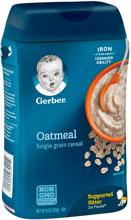 Gerber Oatmeal Single Grain Cerel, Supported Sitter 1st Foods, 8 oz 