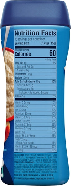 Gerber 2nd Foods Probiotic Baby Cereal Oatmeal & Peach Apple, 8 oz