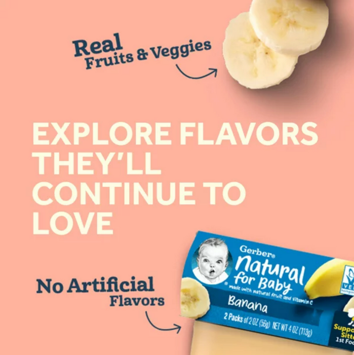 Gerber 2nd Foods Carrots Natural Baby Food, 2-Pack , 2 x 4 oz