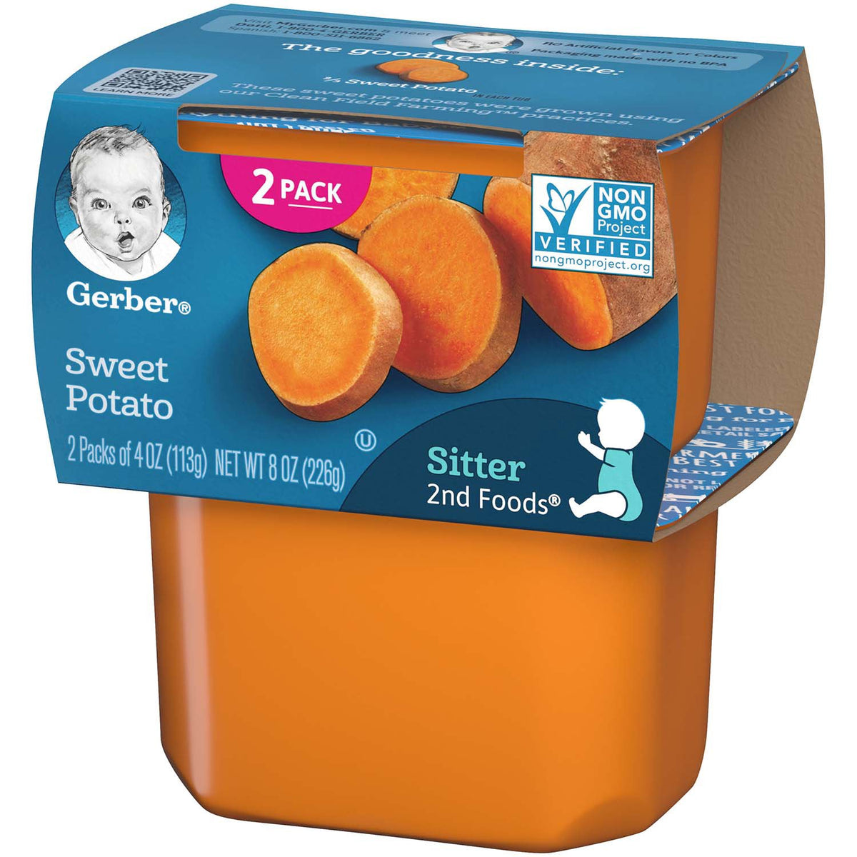Gerber 2nd Foods Sweet Potato Baby Food, 2Pack , 2 x 4 oz —