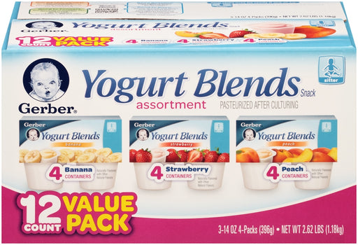 Gerber Yogurt Blends Snack Assortment, Value Pack, 12 x 14 oz