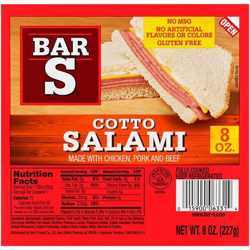 Bar-S Cotto Salami, 227 gr