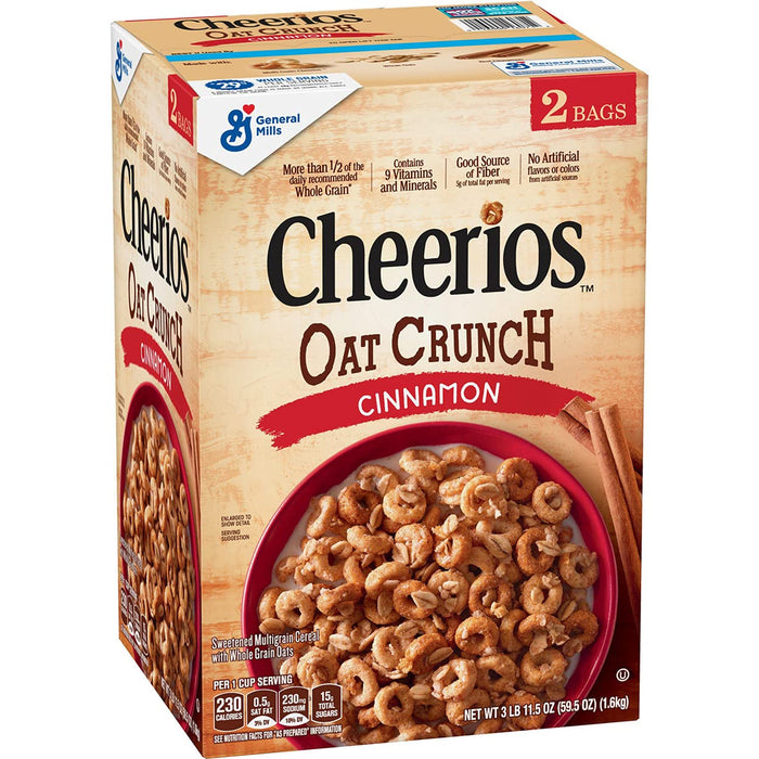 General Mills Cheerios Oat Crunch Cinnamon, 59.5 oz