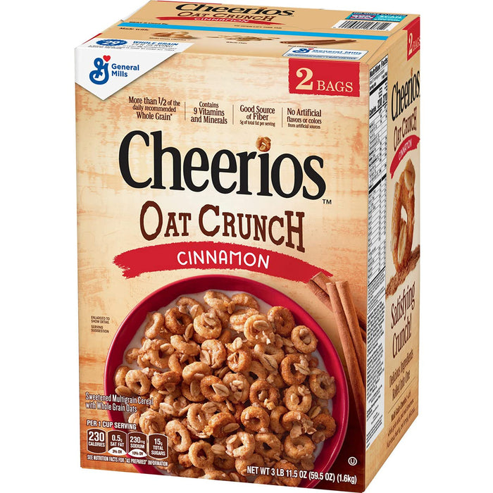 General Mills Cheerios Oat Crunch Cinnamon, 59.5 oz