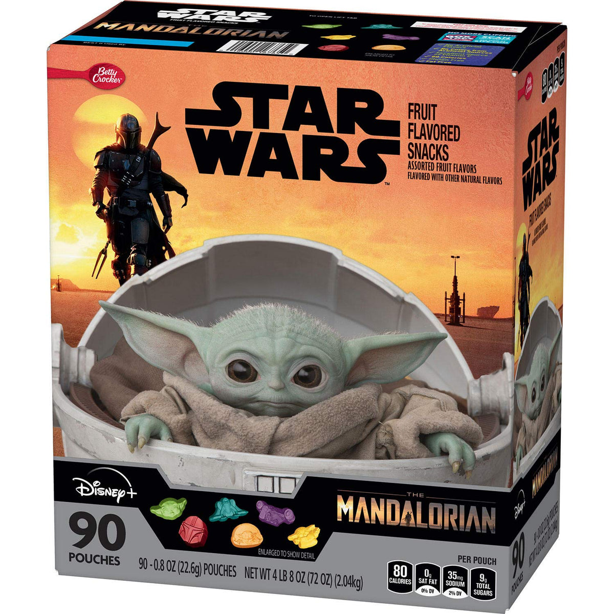 Betty Crocker Star Wars Mandalorian Fruit Snacks, Assorted Fruit, 90 c