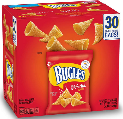 Bugles Original Flavor Corn Snacks, Value Pack, 30 ct