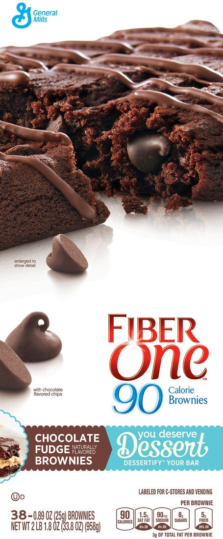 Fiber One Chocolate Fudge Brownies, Value Pack, 38 x 0.89 oz