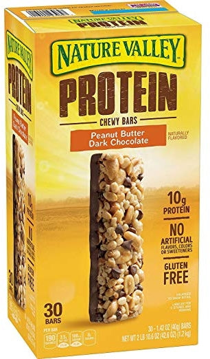 Nature Valley Peanut Butter Dark Chocolate Protein Chewy Bars, 30 ct