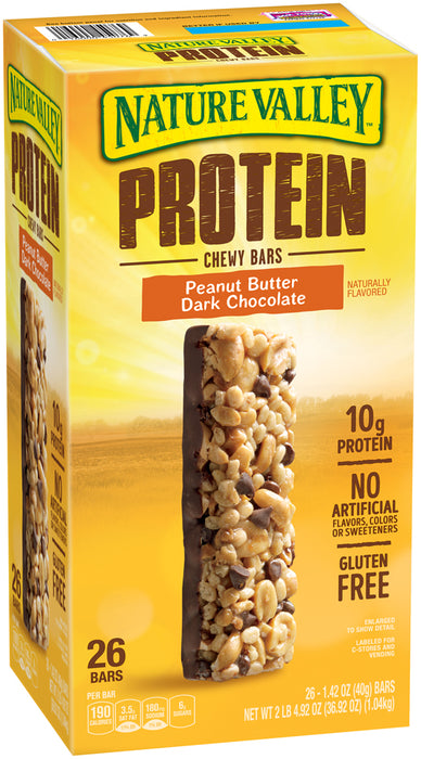 Nature Valley Protein Chewy Bars, Peanut Butter & Dark Chocolate, 26 bars
