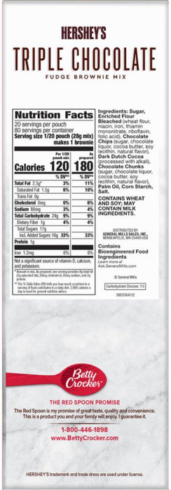 Hershey's Triple Chocolate Fudge Brownie Mix , 4 x 20 oz