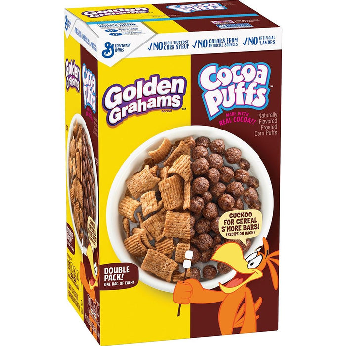 General Mills Golden Grahams & Cocoa Puffs Cereal, Variety Pack, 50.5 oz