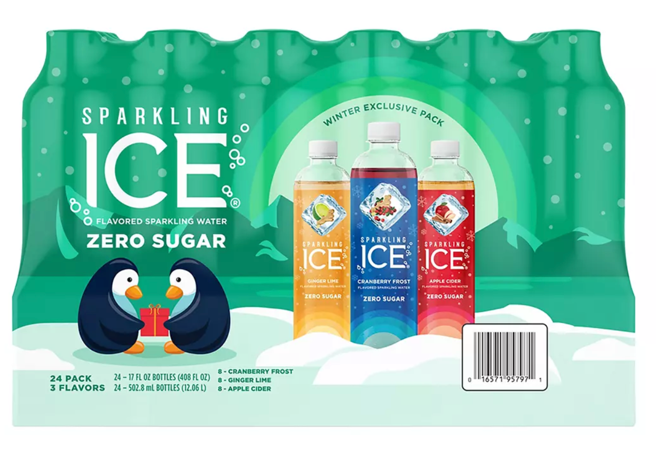 Sparkling Ice Holiday 2021 Beverage, Variety Pack , 24 x 17 oz