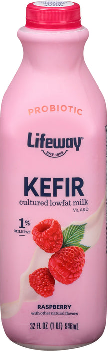 Lifeway Kefir Probiotic Low Fat Raspberry Smoothie , 32 oz