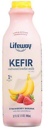 Lifeway Kefir Cultured Strawberry Banana Lowfat Milk , 32 oz