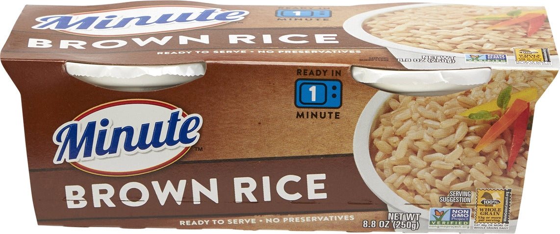 Minute Microwave Brown Rice, 2 x 125 gr