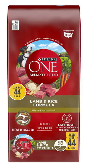 Purina One SmartBlend Lamb & Rice Formula Adult Premium Dog Food , 44 lbs