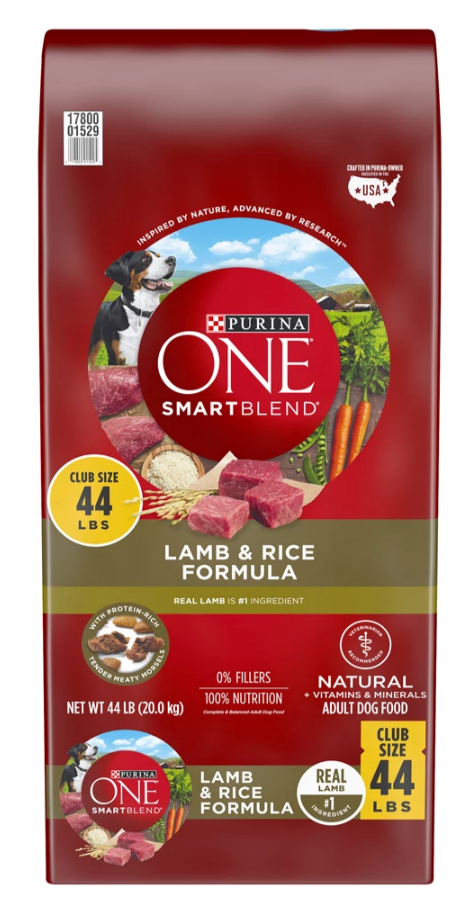 Purina One SmartBlend Lamb & Rice Formula Adult Premium Dog Food , 44 lbs