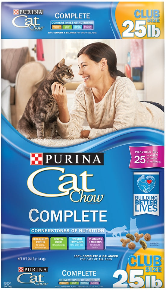 Purina Cat Chow Complete Cat Food, 100% Complete & Balanced Nutrition, 25 lbs