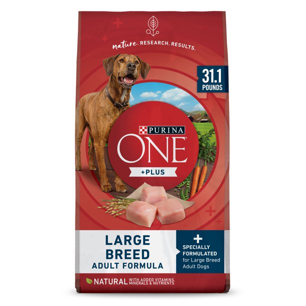Purina One Plus Large Breed Adult Formula Dry Dog Food , 31.1 lbs