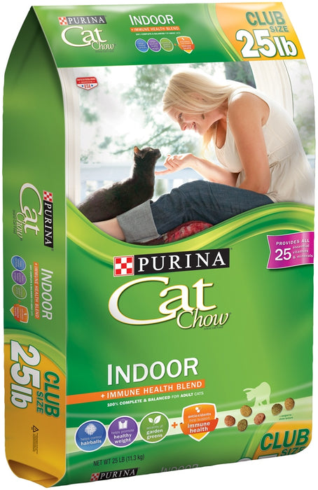 Purina Cat Chow Indoor Immune Health Blend Cat Food, 100% Complete & Balanced, 25 lbs