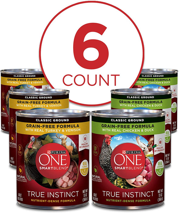 Purina One Smartblend True Instinct Canned Food For Adult Dogs, 12 x 13 oz