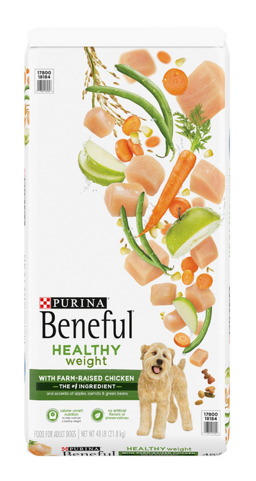 Purina Beneful Healthy Weight With Farm-Raised Chicken Dry Dog Food, 48 lbs