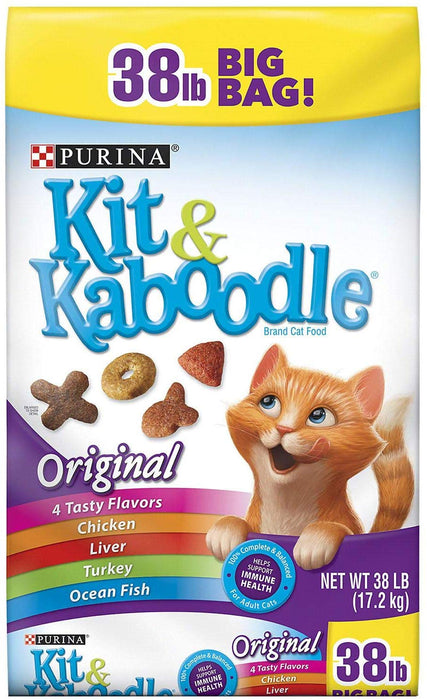 Purina Kit & Kaboodle Dry Cat Food, Original, 38 lbs