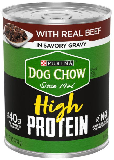 Purina Dog Chow High Protein  Wet Dog Food, Variety Pack , 12 x 13 oz