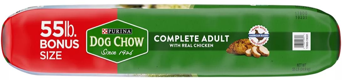 Purina Dog Chow Dry Dog Food Complete Adult With Real Chicken , 55 lbs