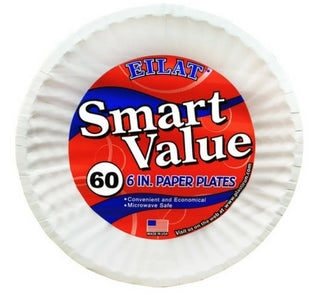 Smart Value 6 inch Paper Plates, 60 ct