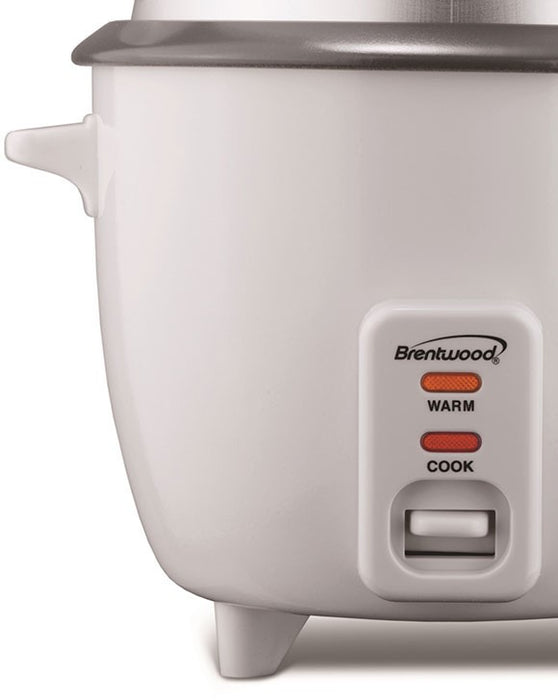 Brentwood 8 Cup Rice Cooker and Food Steamer, White, Model #TS-180S 