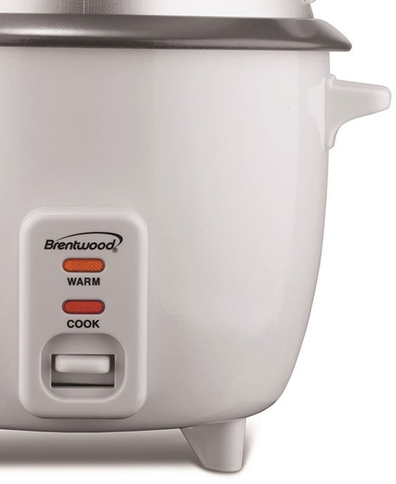 Brentwood 8 Cup Rice Cooker and Food Steamer, White, Model #TS-180S 