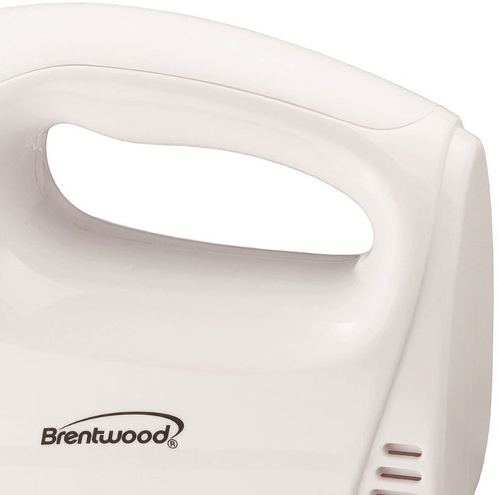 Brentwood Lightweight 5-Speed Electric Hand Mixer, White, Model #HM-45