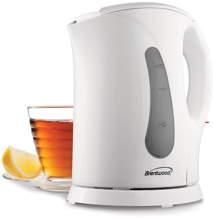 Brentwood 1 L Cordless Electric Kettle, White, Model #KT-1610