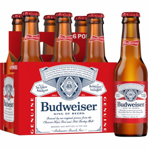 Budweiser American Lager Beer Bottles, 6-Pack , 6 x 7 oz — Goisco.com