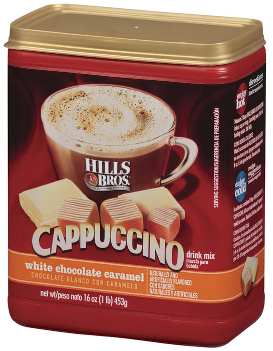 Hills Bros Cappuccino Drink Mix, White Chocolate Caramel, 16 oz