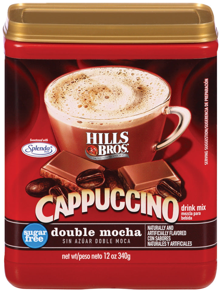 Hills Bros Cappuccino Drink Mix, Sugar Free, Double Mocha, 12 oz