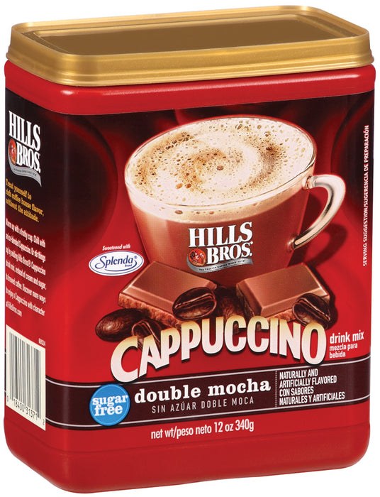 Hills Bros Cappuccino Drink Mix, Sugar Free, Double Mocha, 12 oz
