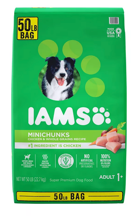 Iams Mini Chunks Dry Dog Food , 50 lbs