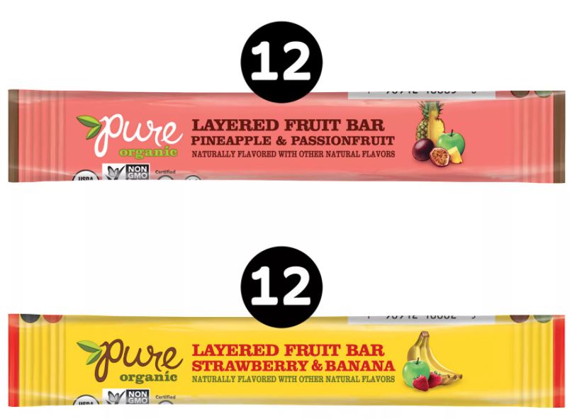 Pure Organic Layered Fruit Bars, Variety Pack , 24 ct