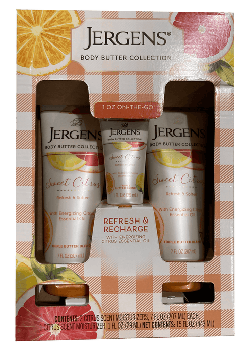 Jergens Sweet Citrus Body Butter Moisturizing Lotion Collection, 3 pc