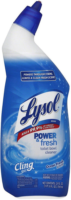 Lysol Power & Fresh Toilet Bowl Cleaner, Ocean Fresh Scent, 24 oz