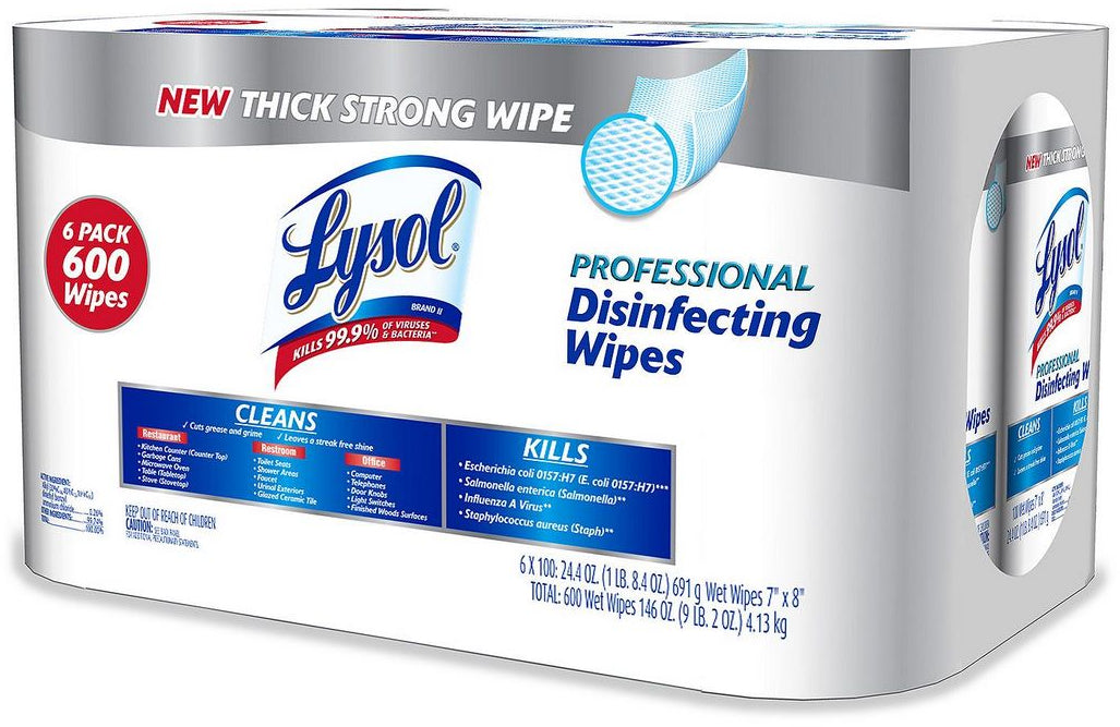 Lysol Professional Disinfecting Wipes, 6 x 100 ct