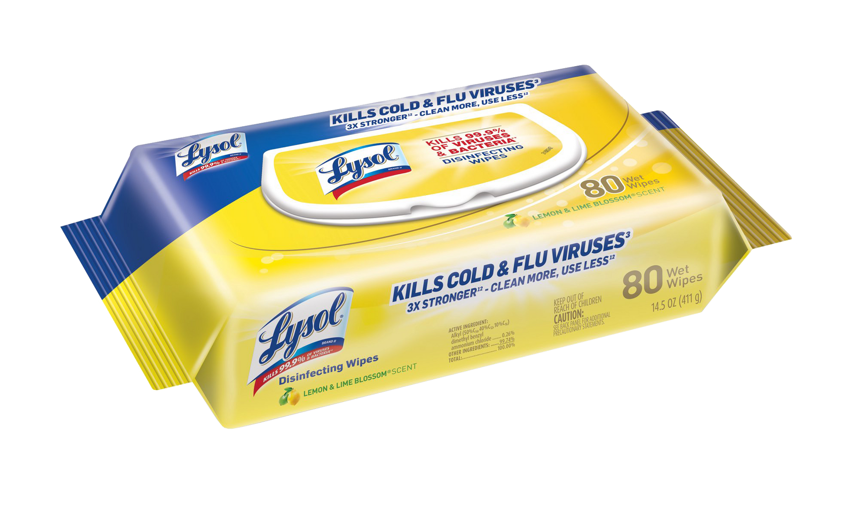 Lysol Disinfecting Wipes, Lemon Lime, 80 WIPES